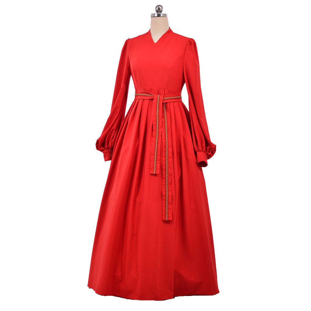 Das Prinzessin Braut Film Buttercup Kostüm Cosplay Rot Langarm V-Ausschnitt Kleid Hochzeit Ball Erwachsenen Kleid Feiertags Outfit