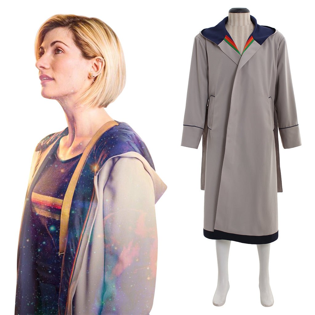 Damen Dreizehnte Arzt Mantel - Schlanke Passform Gürtel Doctor Who Trenchcoat