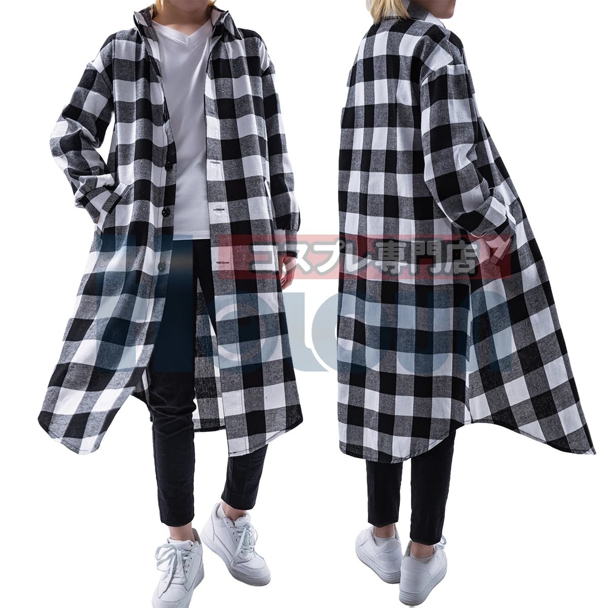 Anime Tokyo Manji Gang Manjiro Sano Mikey Cosplay Kostüm Langarm Karohemd Blusen Mantel Tägliche Freizeitkleidung