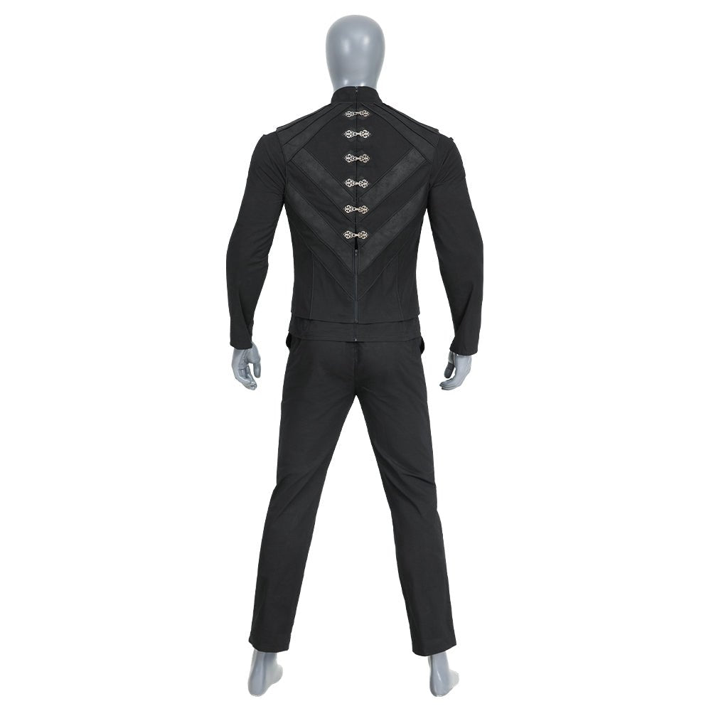 Herren Baylan Skoll Jedi Cosplay Deluxe Ritter Rüstung Set - Schwarzer Kampfanzug mit Kapuzenumhang