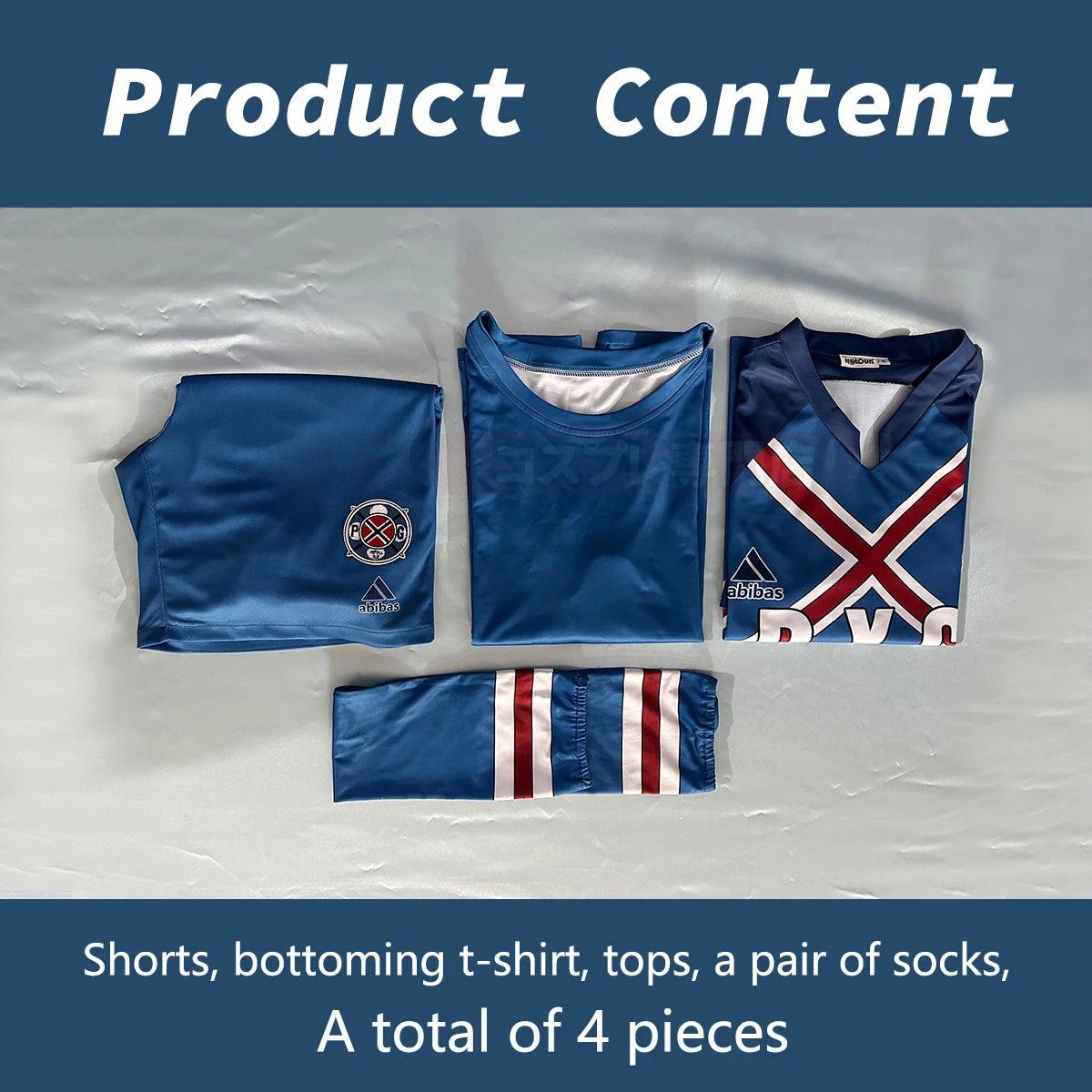 Blue Lock Anime Charles Cosplay Kostüm P.X.G Trikot Nr.6 Stickerei Fußball Uniform Oberteil Shorts T-Shirt Socken