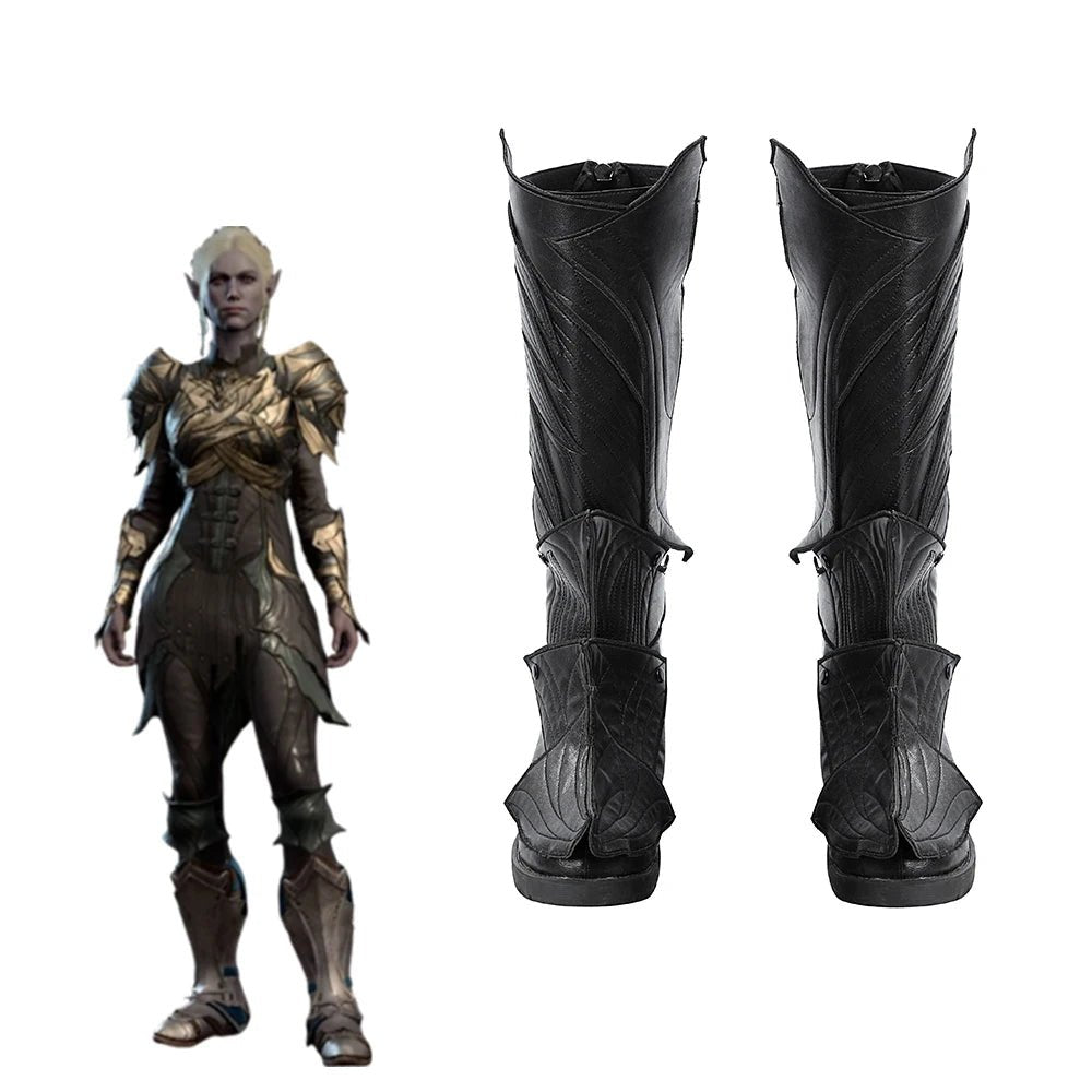 Game Minthara Cosplay Schuhe für Frauen Punk Einzigartiges Design Schwarze Stiefel Halloween Karneval Party Kostüm Accessoires