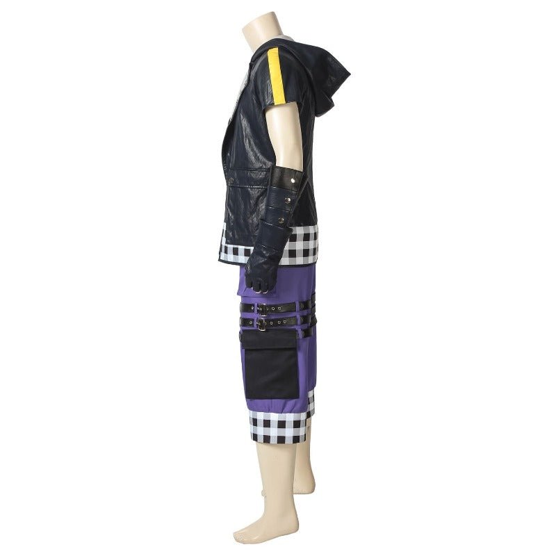 Kingdom Hearts III Riku Cosplay Kostüm - Schwarze Jacke Uniform Mantel