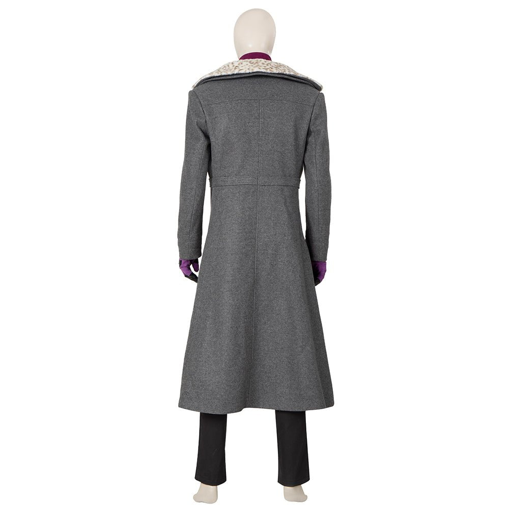 Superhelden Cosplay Kostüm für Männer, Langer Trenchcoat mit Kopfbedeckung, Fantasy Halloween Outfit
