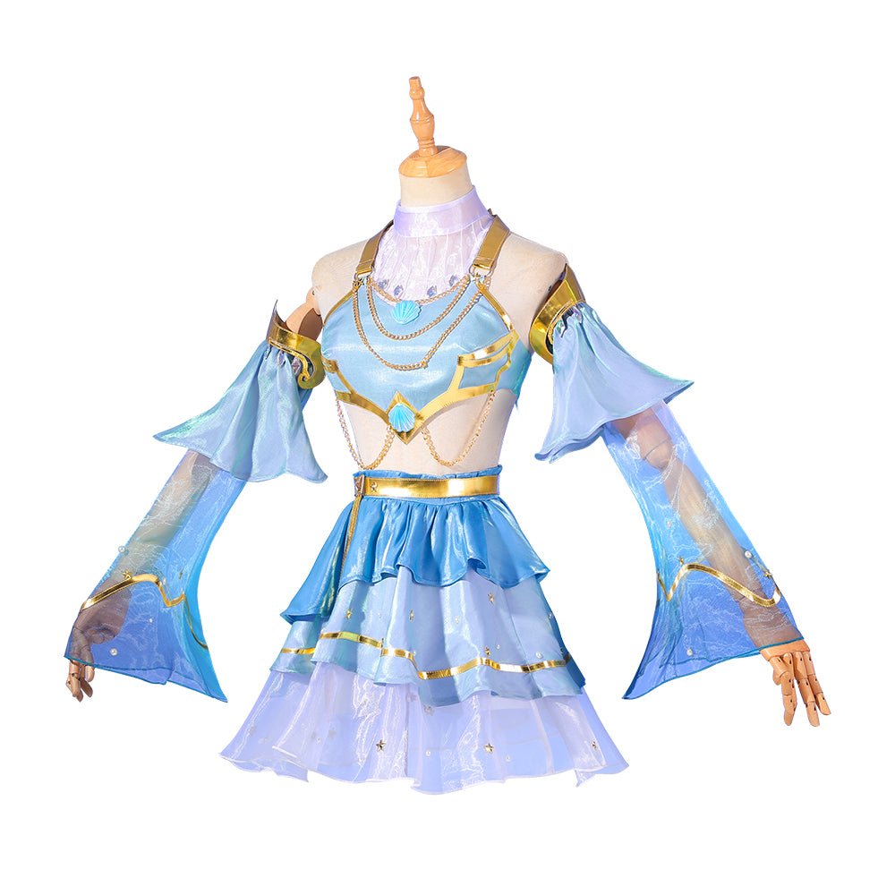 League of Legends Seraphine Cosplay Kostüm - Ocean Song Skin Badeanzug, Halloween Party Outfit