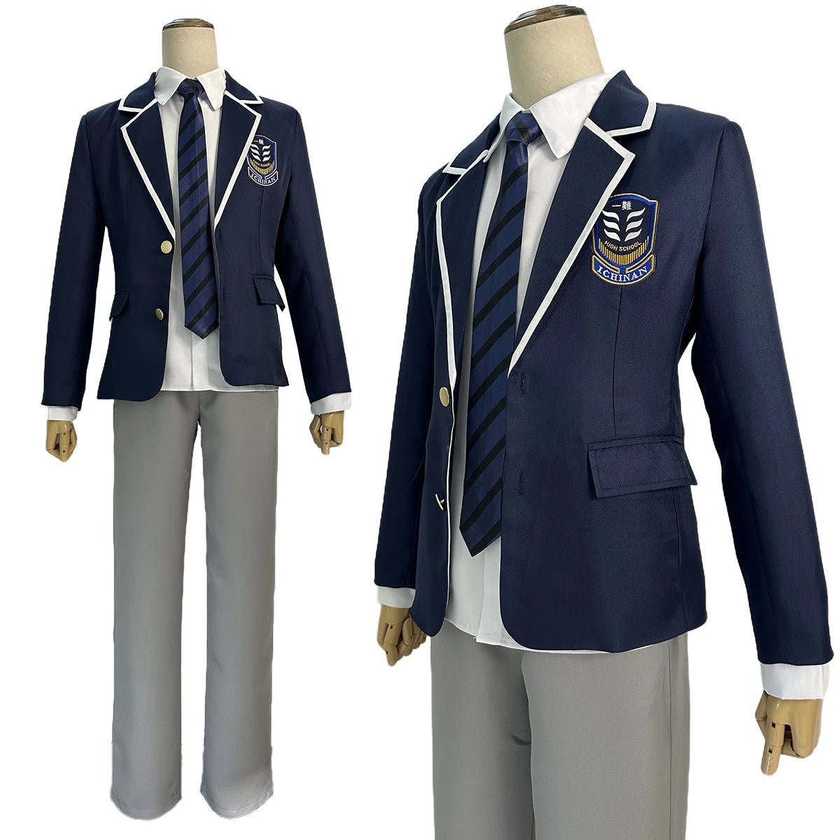 Blue Lock Anime Cosplay Kostüm Perücke Isagi ICHINAN High School Uniform DK Stickerei Logo Anzug Rose Netz Synthetische Fasern