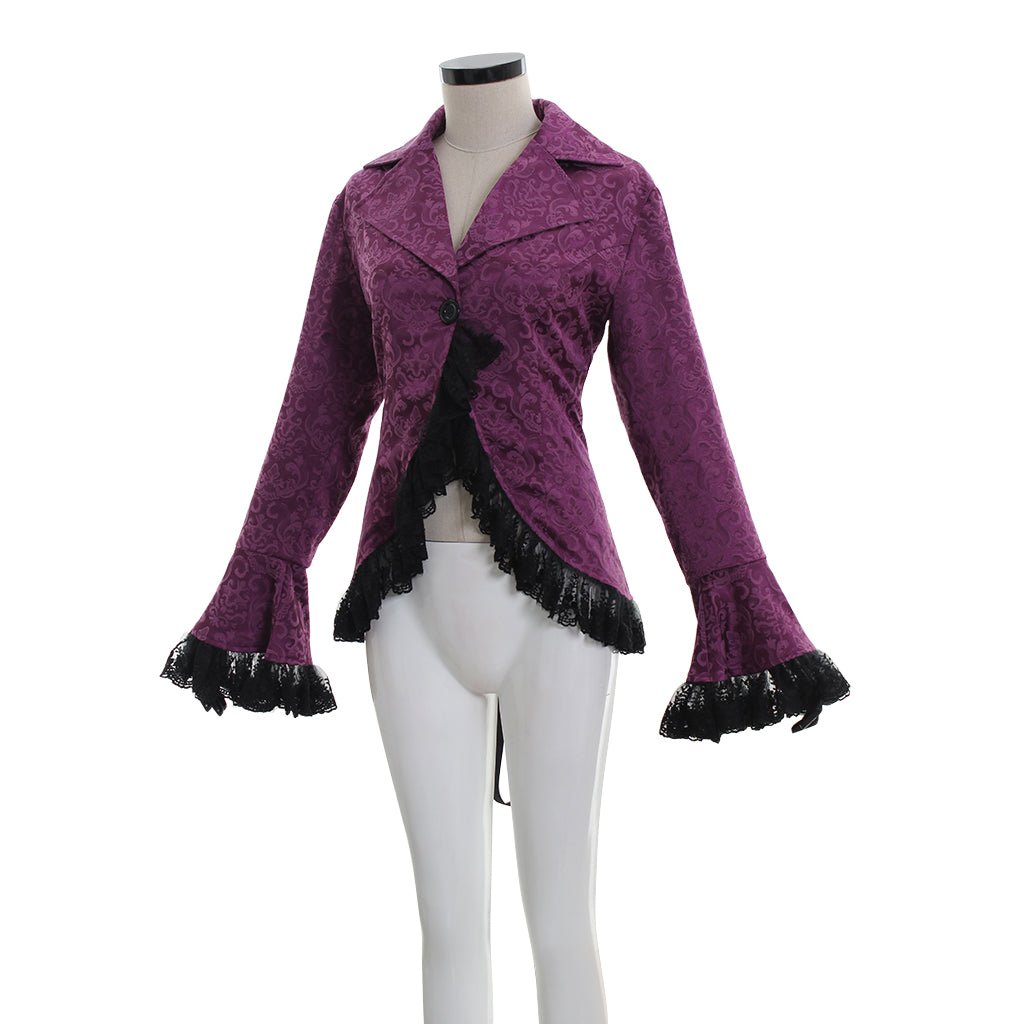 Viktorianischer Renaissance Retro Mantel Damen Spitzenjacke Steampunk Stehkragen Mittelalter Edle Prinzessin Gräfin Cardigan