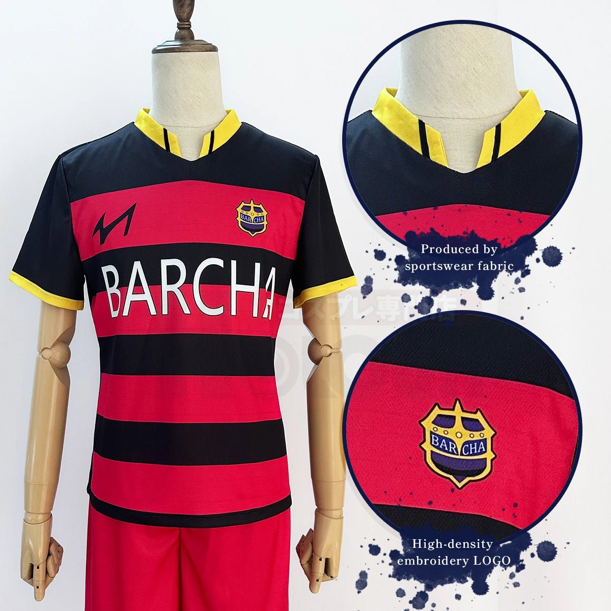 Blue Lock Anime FC Barcha Bachira Otoya Lavinho Cosplay Kostüm Perücke Stickerei Fußball Uniform Halloween 3PCS Set