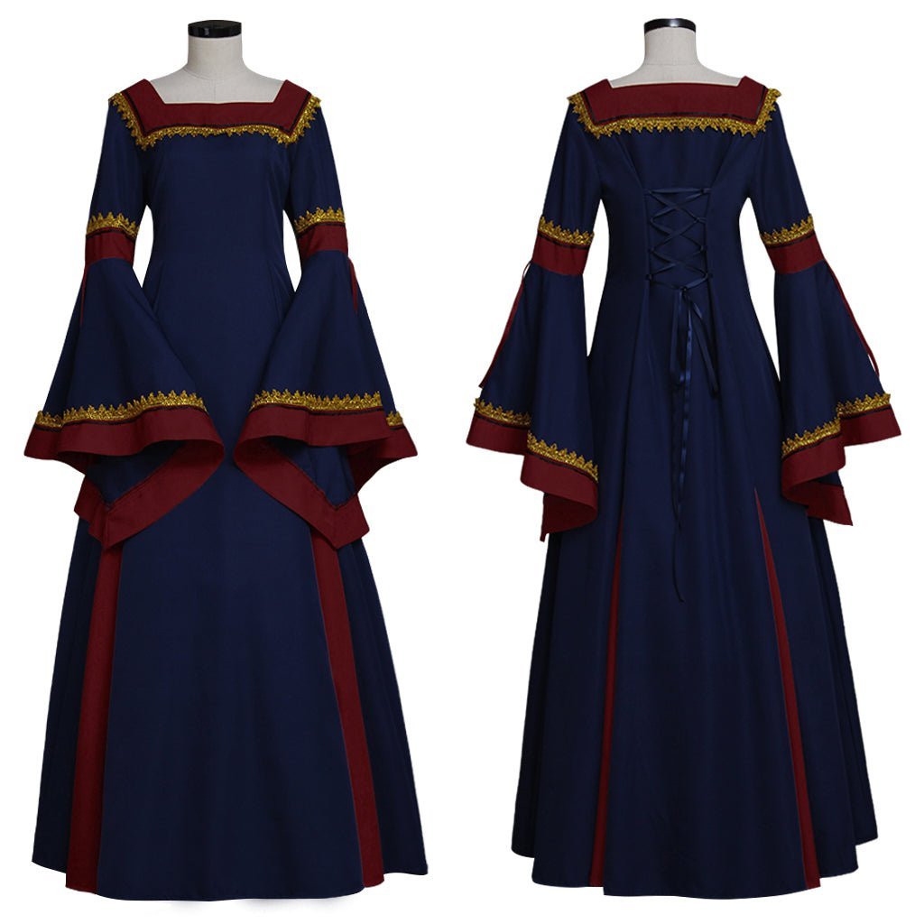 Damen Gothic Steampunk Mittelalterkleid Renaissance Viktorianisches Königin Prinzessin Ballkleid für Halloween und Karneval
