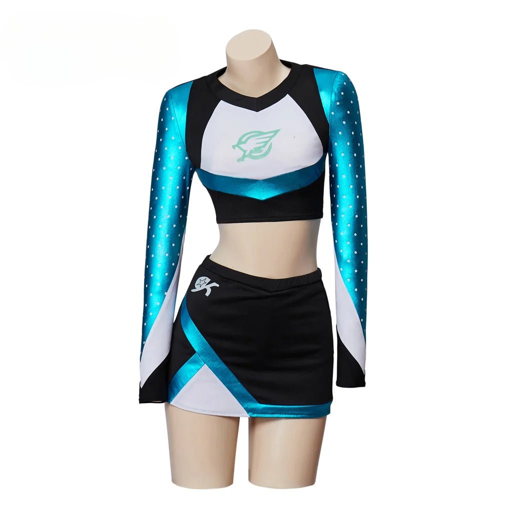 Euphoria Cheerleading Uniform Euphoria Maddy Set Crop Top mit Mini Rock Mädchen High School Langarm Cheerleading Kostüm
