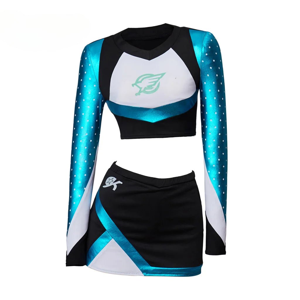 Euphoria Cheerleading Uniform Euphoria Maddy Set Crop Top mit Mini Rock Mädchen High School Langarm Cheerleading Kostüm