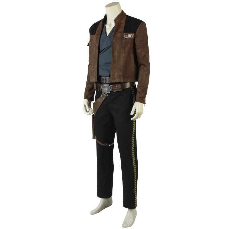 Han Solo Cosplay Kostüm - Wildlederjacke, Ledergürtel & Holster Komplettset für Halloween Rollenspiel
