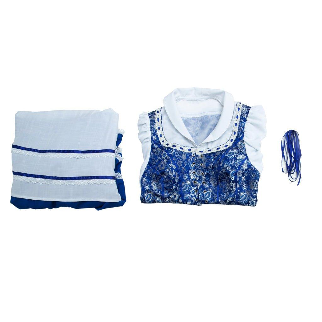 Prinzessin Belle Cosplay Kostüm Belle Dorfkleid Damen Blaues Mädchenkleid