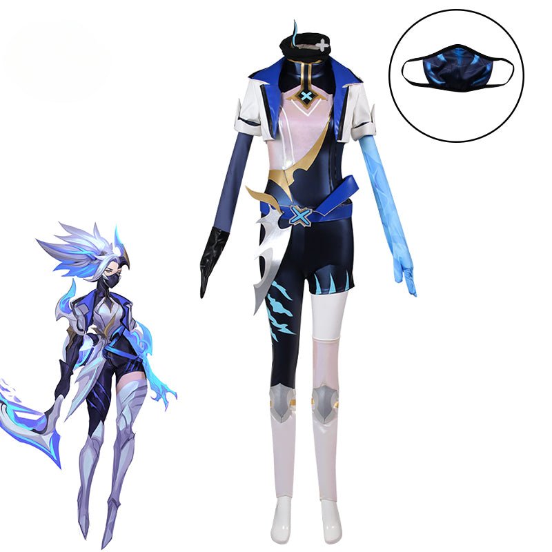 LOL DRX Akali Cosplay Kostüm Spiel LOL Akali Frauen Cosplay Outfit LOL Champion Skin Halloween Kostüm mit Maske