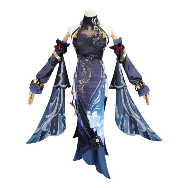 Genshin Impact Shenhe Cosplay Kostüm – Kalte Blume, Versteckter Tau LNY Outfit