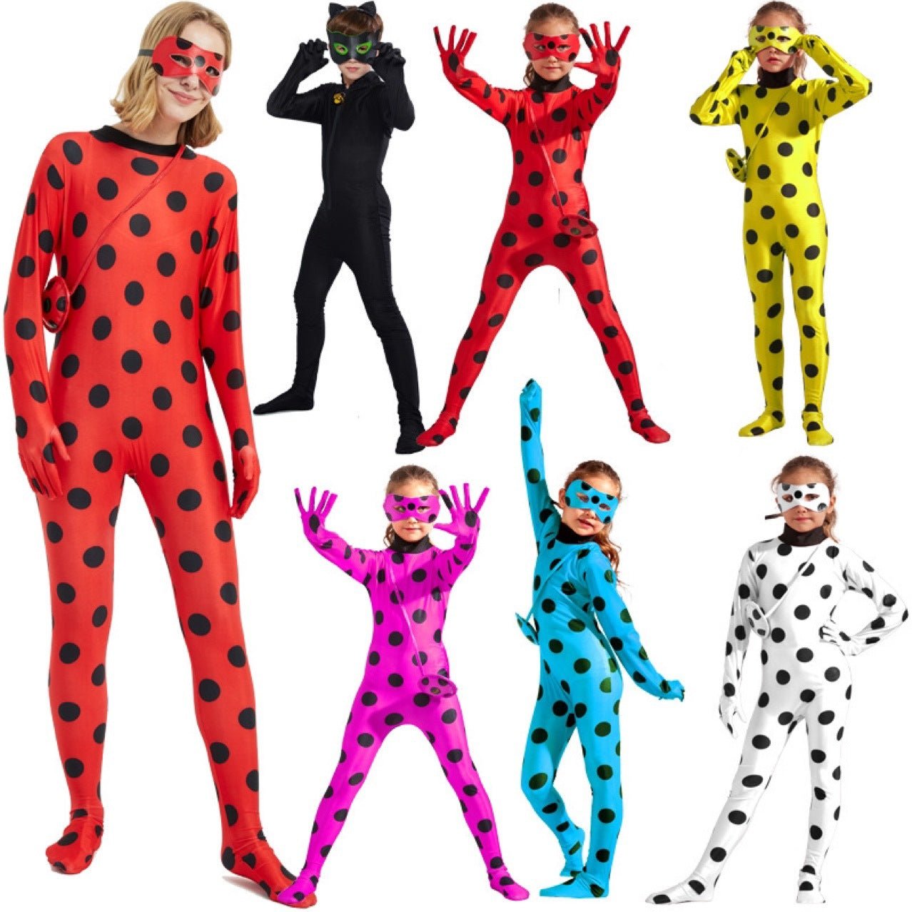 Halloween Ladybug & Cat Noir Kostüm für Kinder - Niedlicher Ladybug Onesie