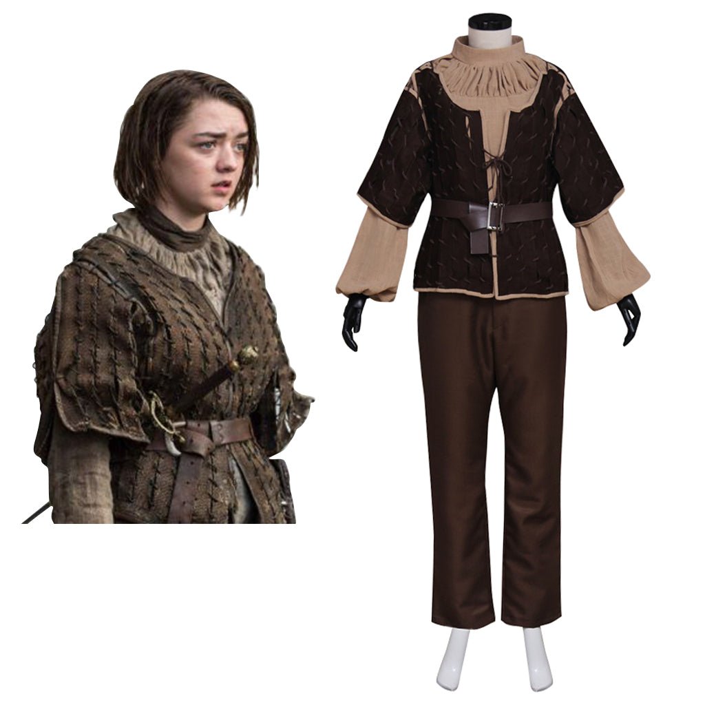 Arya Stark Cosplay Kostüm für erwachsene Frauen & Mädchen - Komplettes Set für Halloween & Karneval