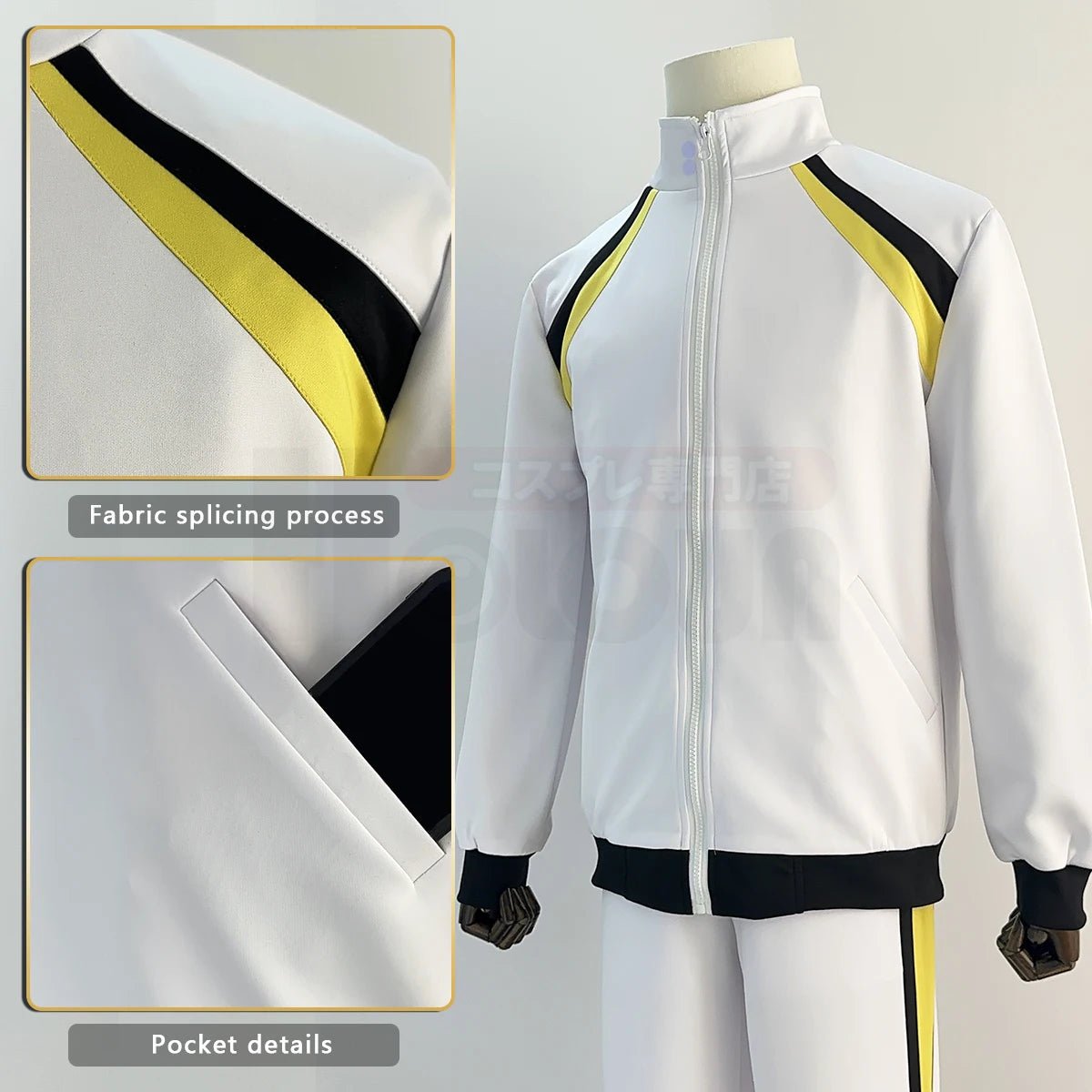 Haikyuu!! Anime Kotaro Bokuto Akaashi Keiji Cosplay Kostüm Fukurodani High School Uniform mit Stickerei Vollreißverschluss Tracksuit