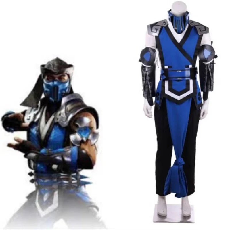 Mortal Kombat Sub-Zero Cosplay Kostüm | Blauer Ninja Kampfanzug für Erwachsene Halloween
