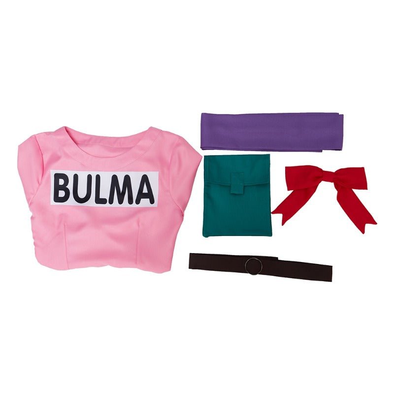 Anime Dragon Ball Bulma Cosplay Kostüm Rosa Kleid mit Zubehör