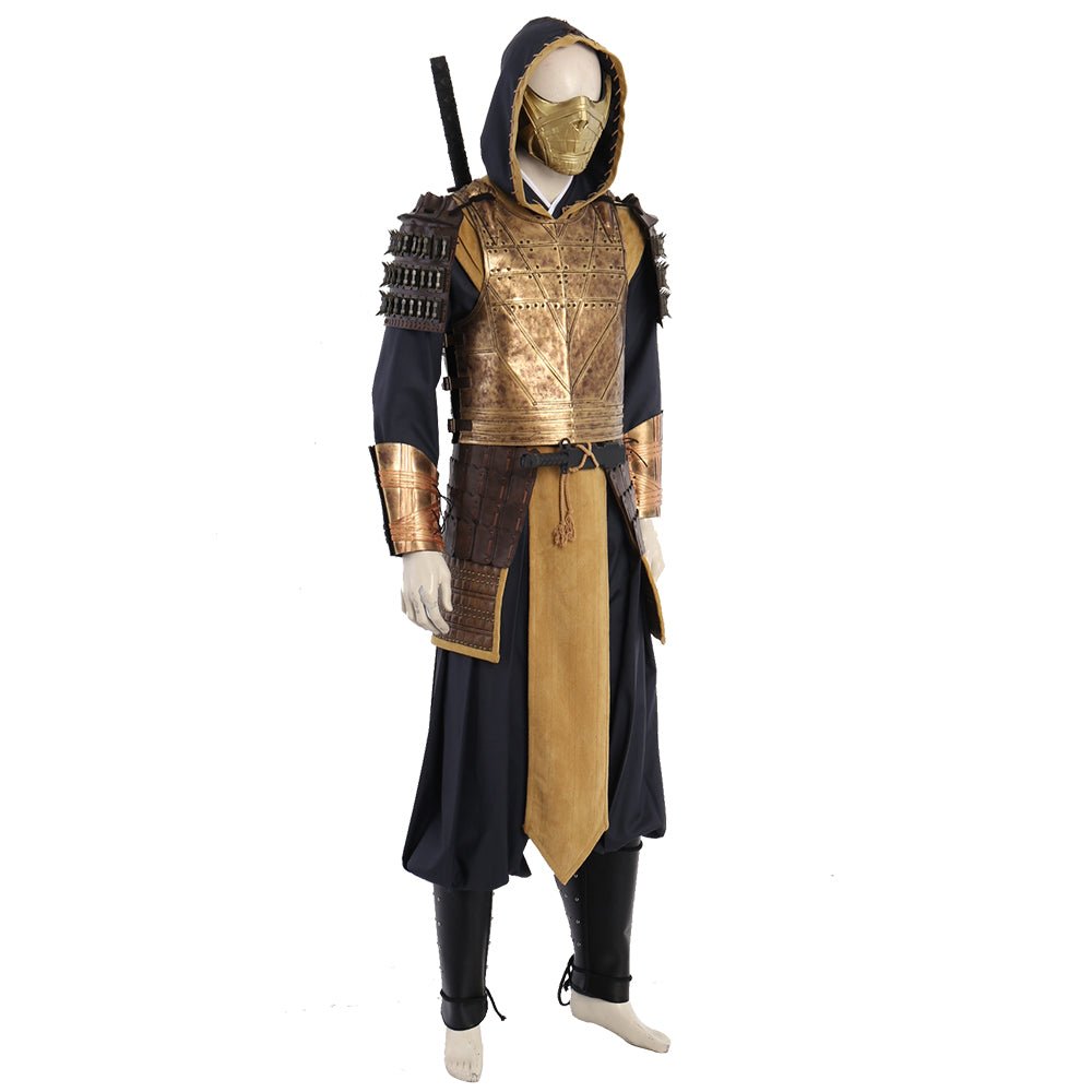 Mortal Kombat Scorpion Cosplay Kostüm für Männer, Halloween Kampfanzug