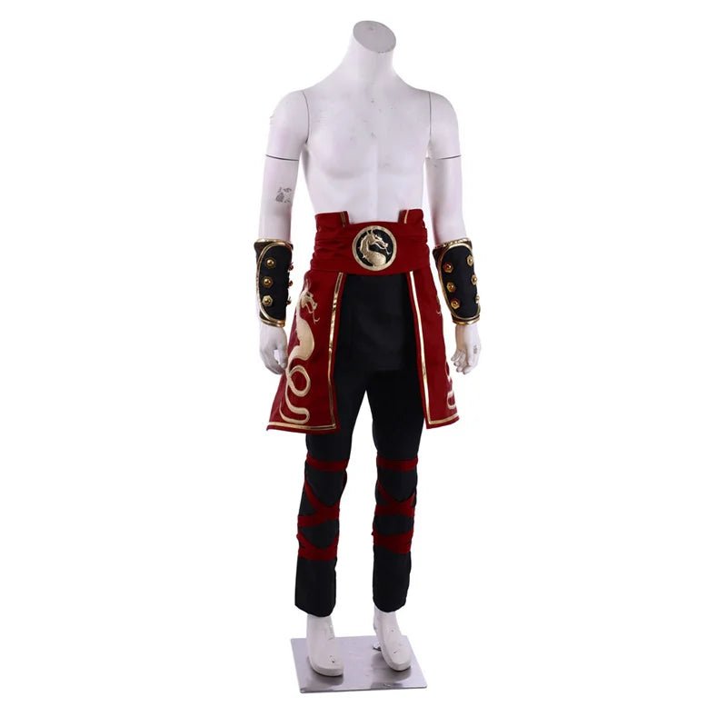 Mortal Kombat Liu Kang Cosplay Kostüm Deluxe Männer Halloween Party Anzug mit Stirnband