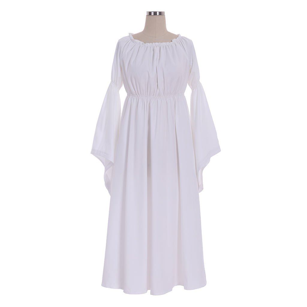 Elegantes weißes Regency Ballkleid | Mittelalterliches Maskenball Teekleid | Damen Regency Stil Langarmkleid