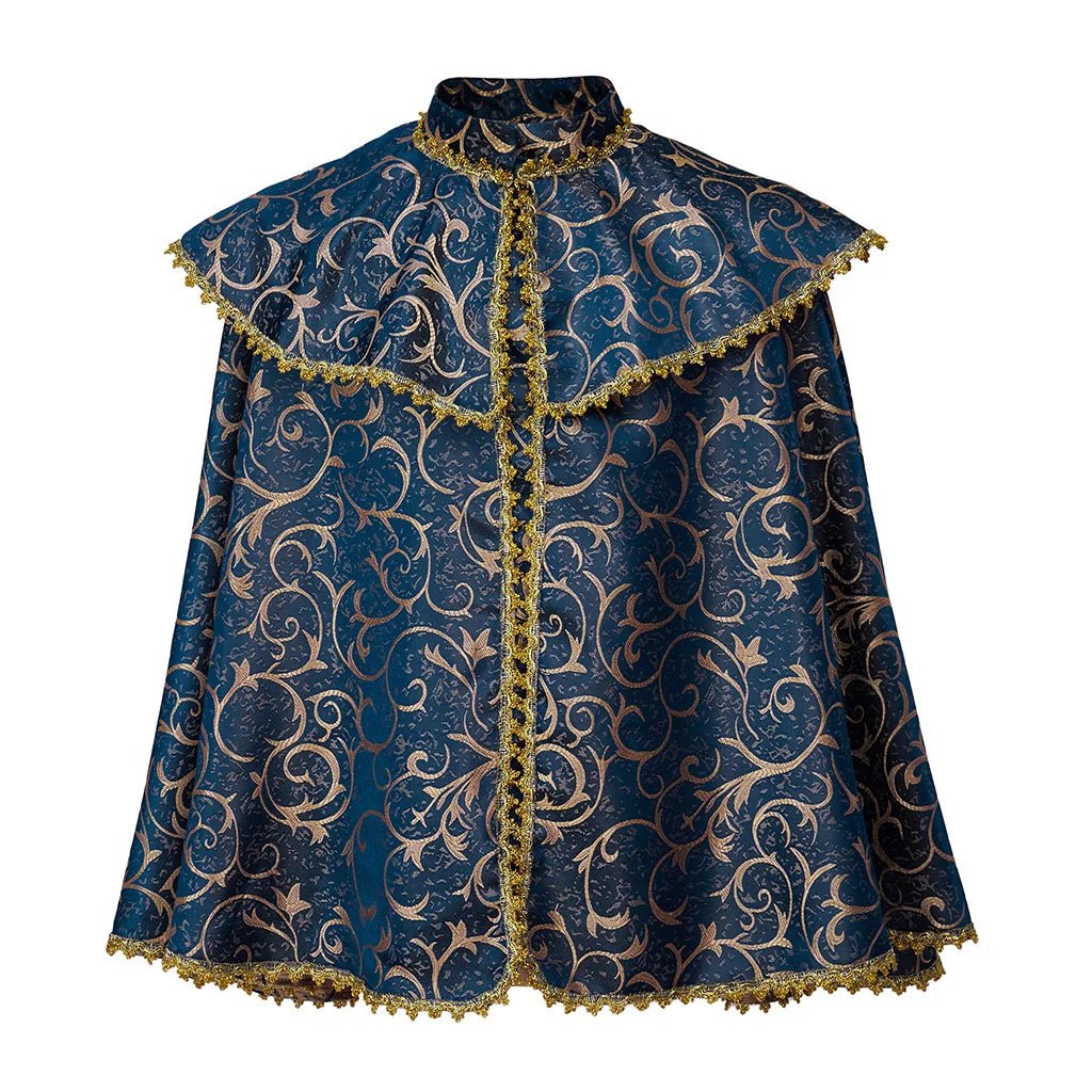 Mittelalter Renaissance Adeliger Mantel für Prinz & Adel - Unisex Luxuriöse Vintage Cape | Silberkönig Kostüm
