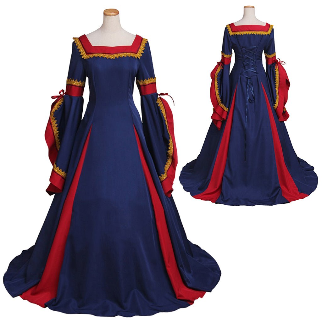 Damen Frühlings Mittelalter Kleid Kostüm - Maßgefertigt Vintage Viktorianisch Renaissance Cosplay Kleid für Karneval Party