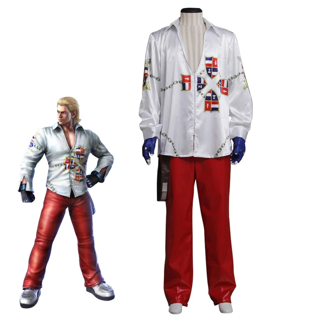 Game Steve Fox Cosplay Kostüm Erwachsene Männer Fantasie Hemd Hose Kampfuniform Halloween Karneval Party Verkleidung Streetwear