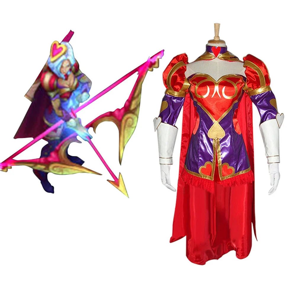 LOL Ashe Cosplay Kostüm Damen Uniform für Halloween und Karneval