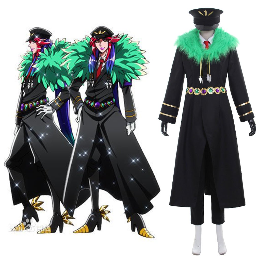 Nanbaka Schwarz-Weiß Moritatsu Dreiblatt-Fasan Cosplay Kostüm