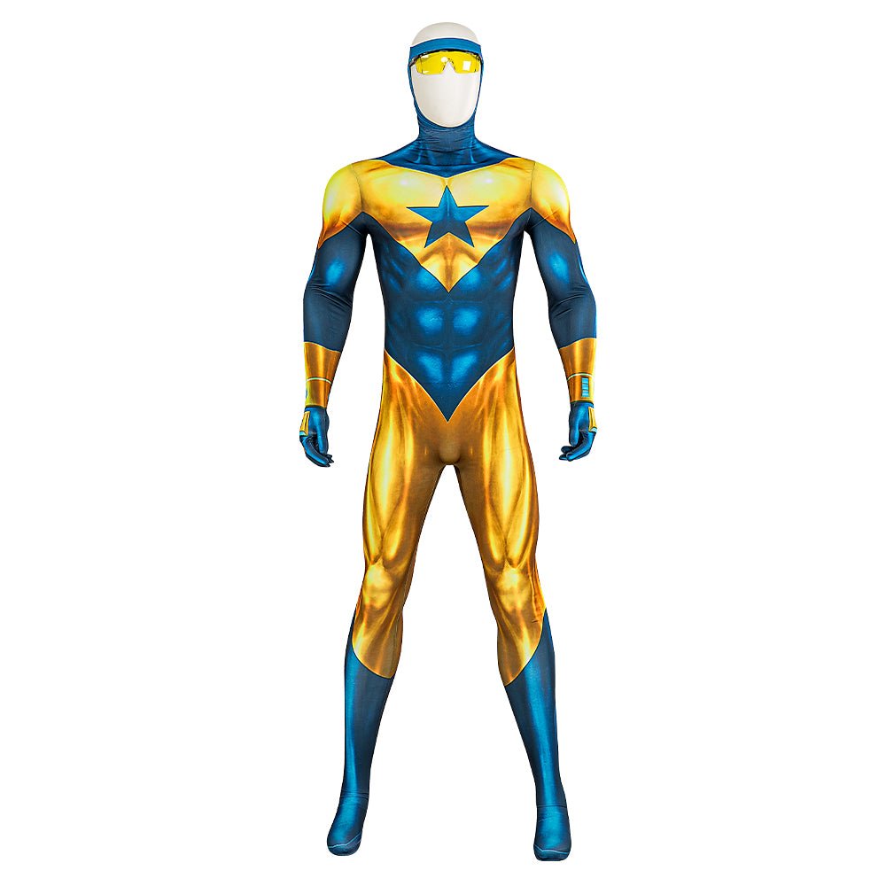 Booster Gold Michael Jon Carter Anzug Kostüm für Männer – Cosplay mit Brille
