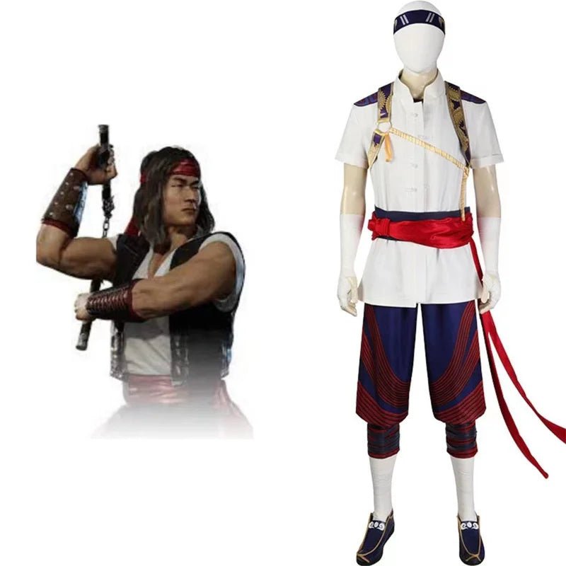 Liu Kang Cosplay Kostüm Chinesischer Kampfanzug | Mortal Kombat Outfit für Halloween-Partys