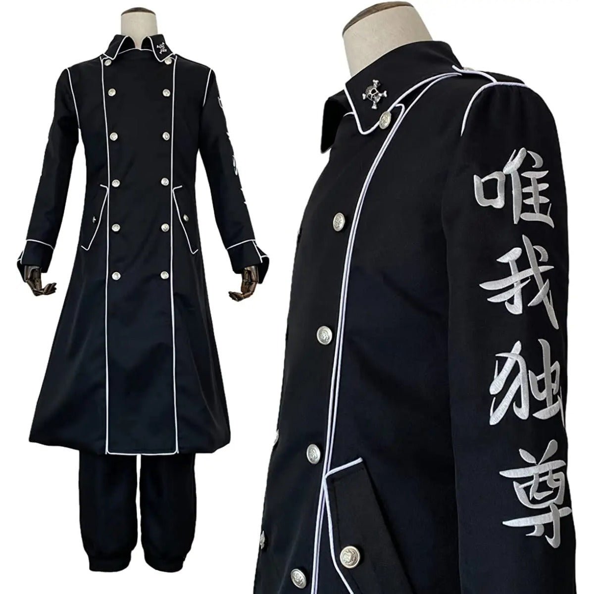 Tokyo Anime Ran Rindo Haitani Cosplay Kostüm Manji Gang Stickerei Schwarz Mantel Hose Gürtel Halloween Weihnachten Cos