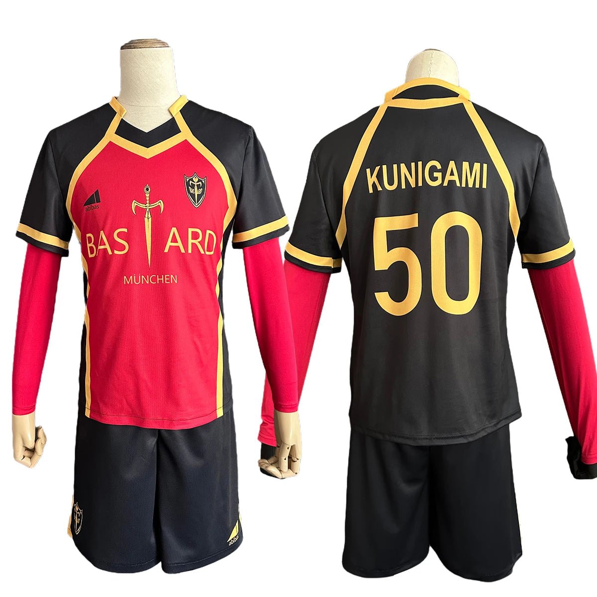Blue Lock Anime Kunigami Rensuke Cosplay Kostüm Perücke Trikot Bastard München NO.50 Stickerei Fußballuniform