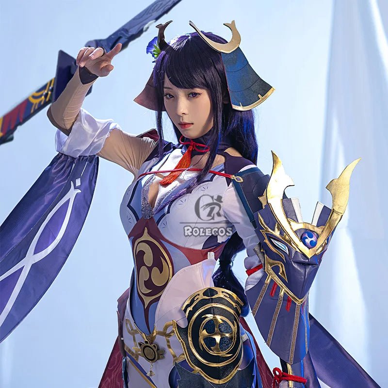 Genshin Impact Raiden Shogun Cosplay Perücke 110cm Lila Gerade Baal Cosplay Perücken Hitze Beständig Synthetische Haare