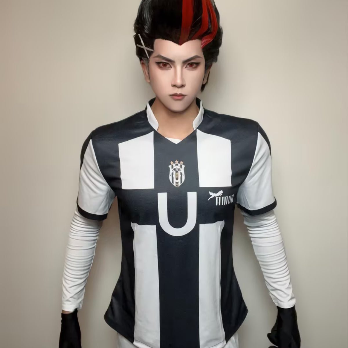 Blue Lock Manga Anime Niko Barou Aiku Sendou Snuffy Lorenzo Aryu Cosplay Kostüm Perücke Rose Netz Fußball Uniform Halloween