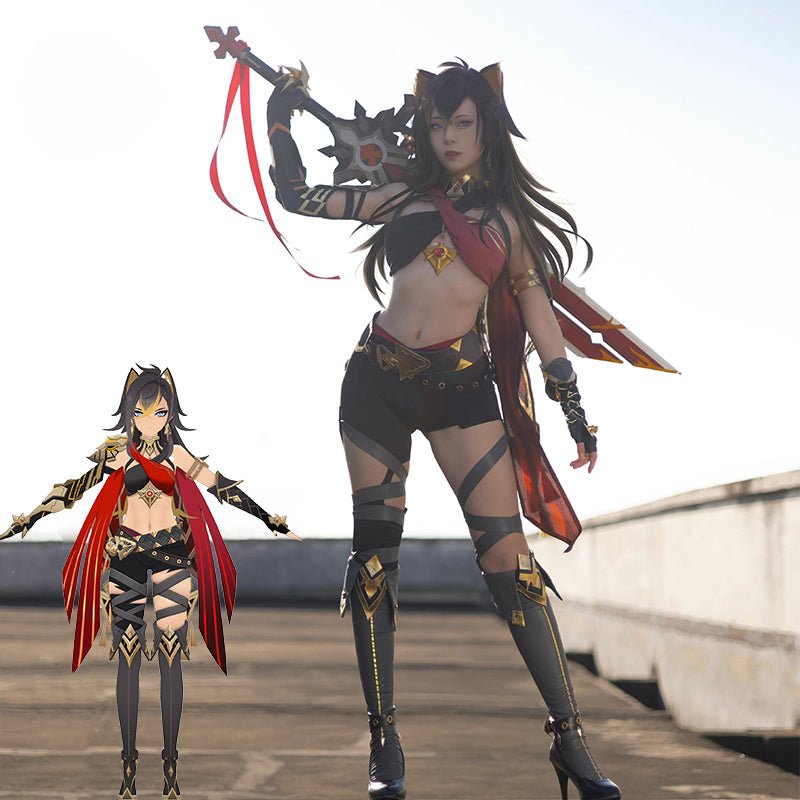 Dehya Cosplay Kostüm Genshin Impact Frauen Karneval Uniform Halloween Party Outfit Vollständiges Set