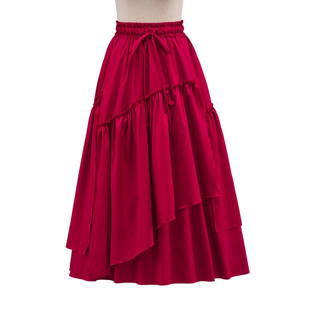 Frühling Retro Damen Kordrock – Vintage Karo Plissé Mittelalter Cosplay Rock