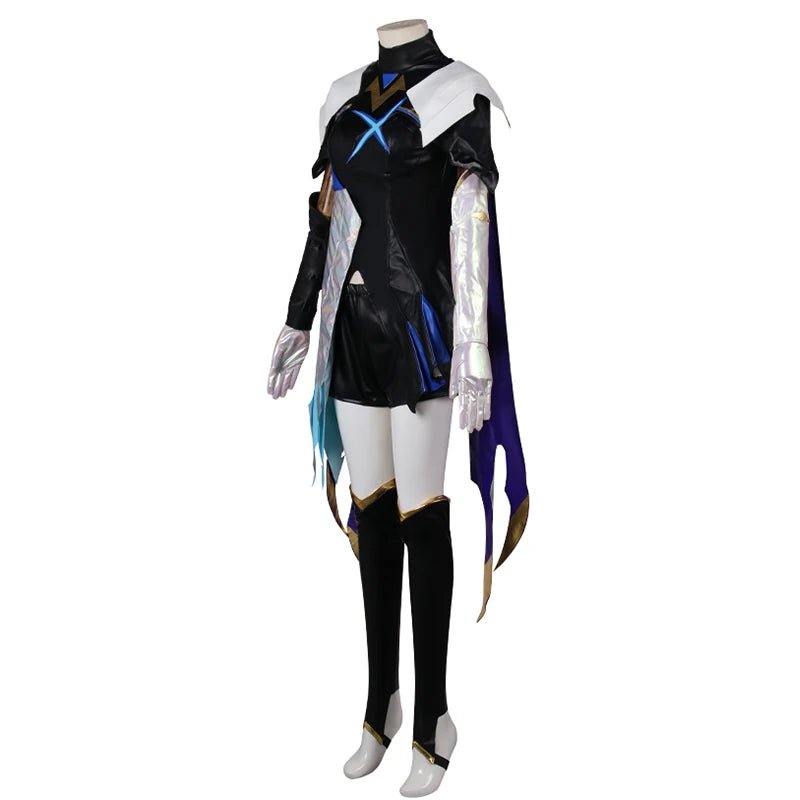 LOL DRX Ashe Cosplay Kostüm Spiel LOL Ashe Frauen Cosplay Outfit LOL Champion Skin Halloween Kostüm mit Kopfbedeckung