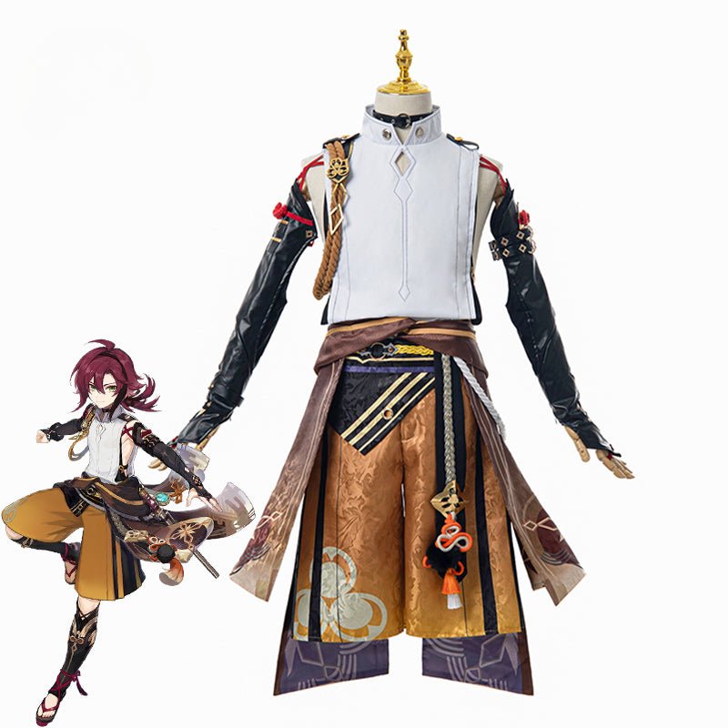 Genshin Impact Shikanoin Heizou Cosplay Kostüm Braun Männer Cosplay Kostüm Halloween Oberteil Hose Uniform Vollständiges Set