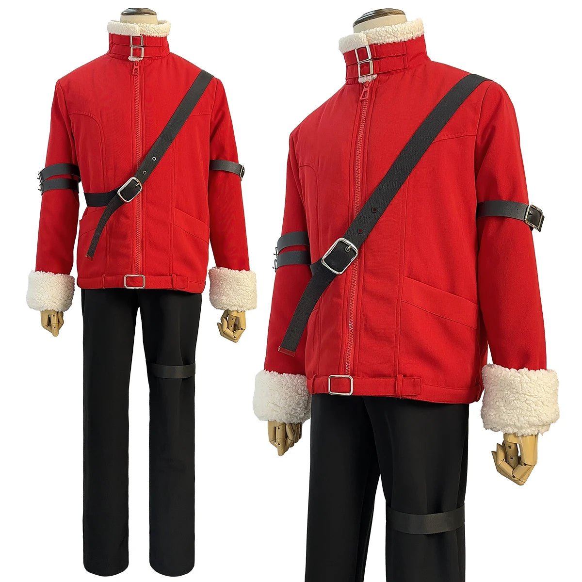 Frieren Beyond Journey's End Anime Stark Cosplay Kostüm Rote Winterjacke Schwarze Hose Tägliches Tragen Geschenk