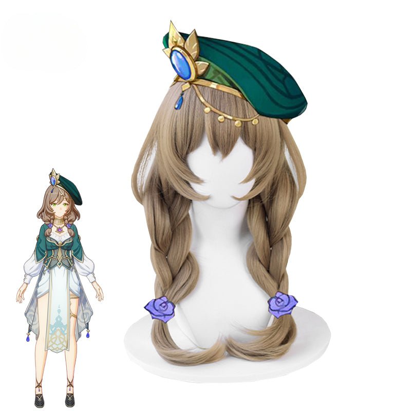 Genshin Impact Lisa Cosplay Perücke - Ein Spitzname im Schatten Lisa Frauen Cosplay Perücken Hitze Beständig Synthetisches Haar