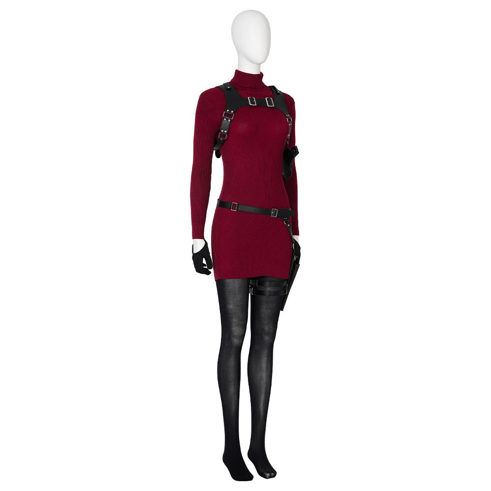 Ada Wong Cosplay Kostüm - Resident Evil 2 Rotes Kleid Outfit für Frauen