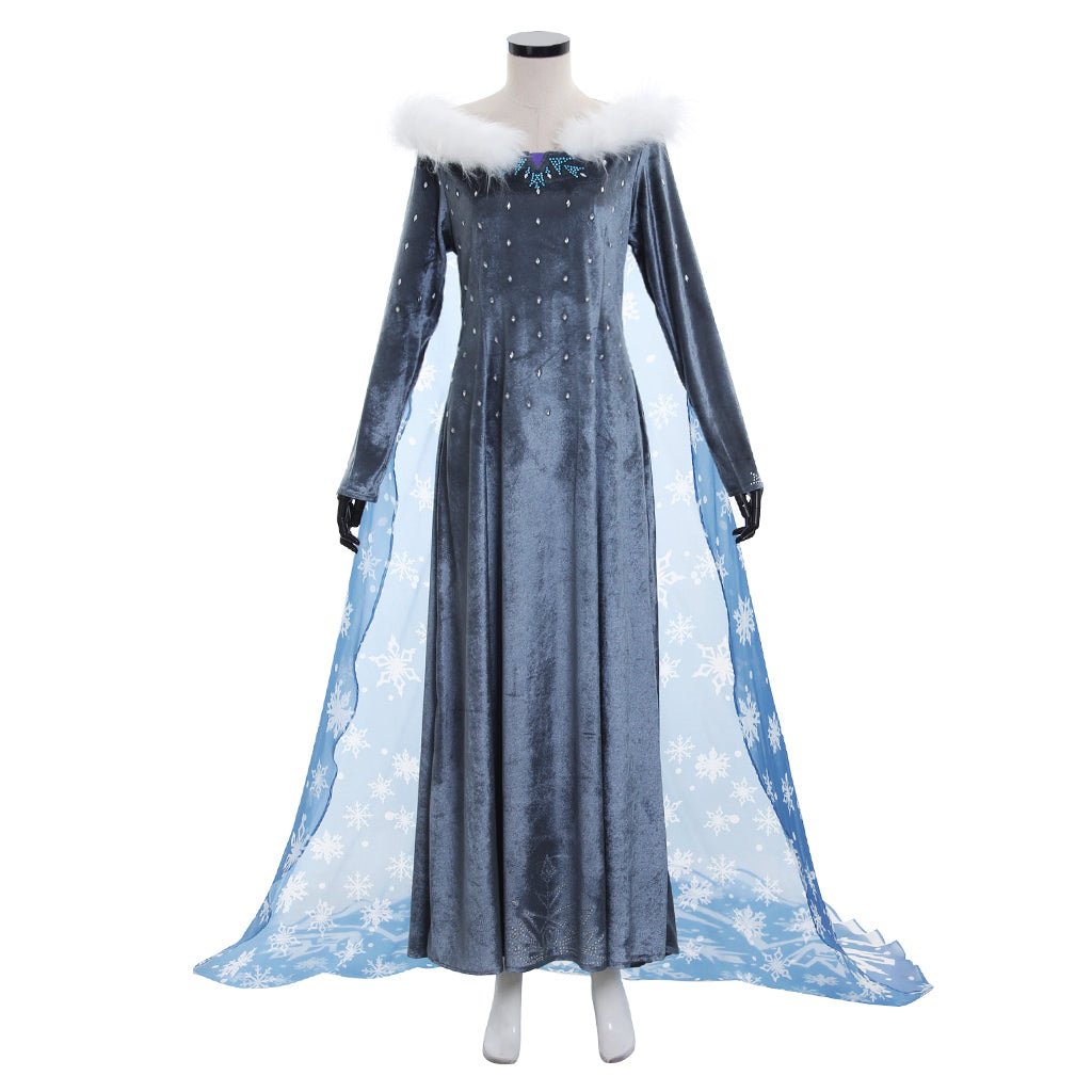 Disney Frozen Elsa Prinzessin Samtkleid | Frauen Cosplay & Auftrittskostüm für Halloween