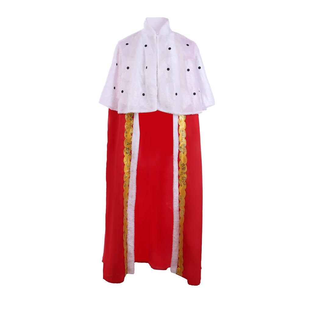 Hamilton König Georg III Mittelalterlicher Luxusumhang - Königlicher Herren Cosplay Cape für Halloween & Karneval | Silberkönig