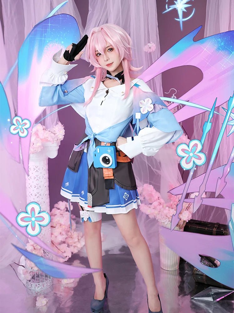 März 7th Cosplay Kostüm Spiel Honkai Star Rail Süßes Blaues Damenkleid Halloween Karneval Party Sailor Uniform