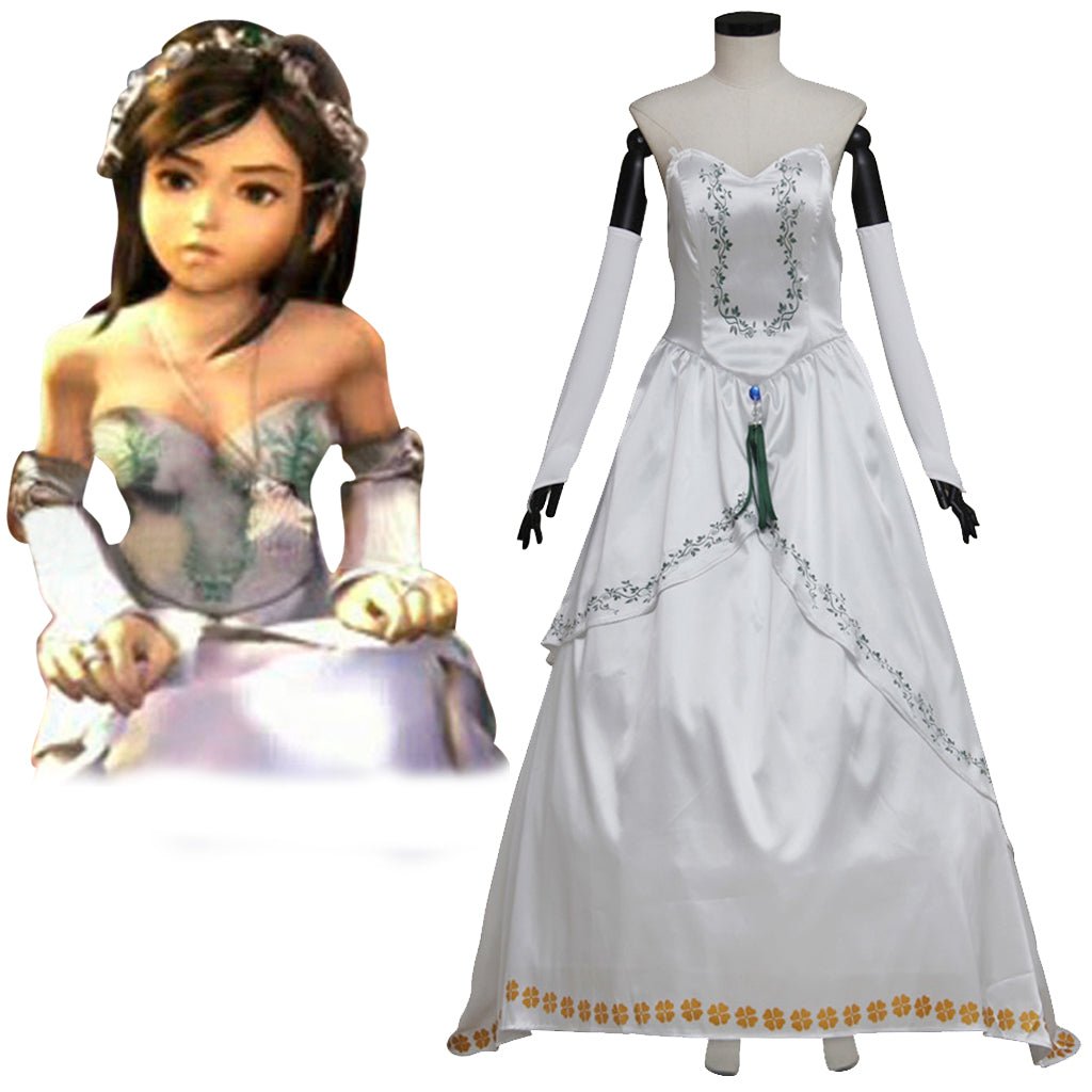 Final Fantasy IX Garnet Prinzessin Cosplay Kostüm – Weißes Brautkleid für erwachsene Frauen