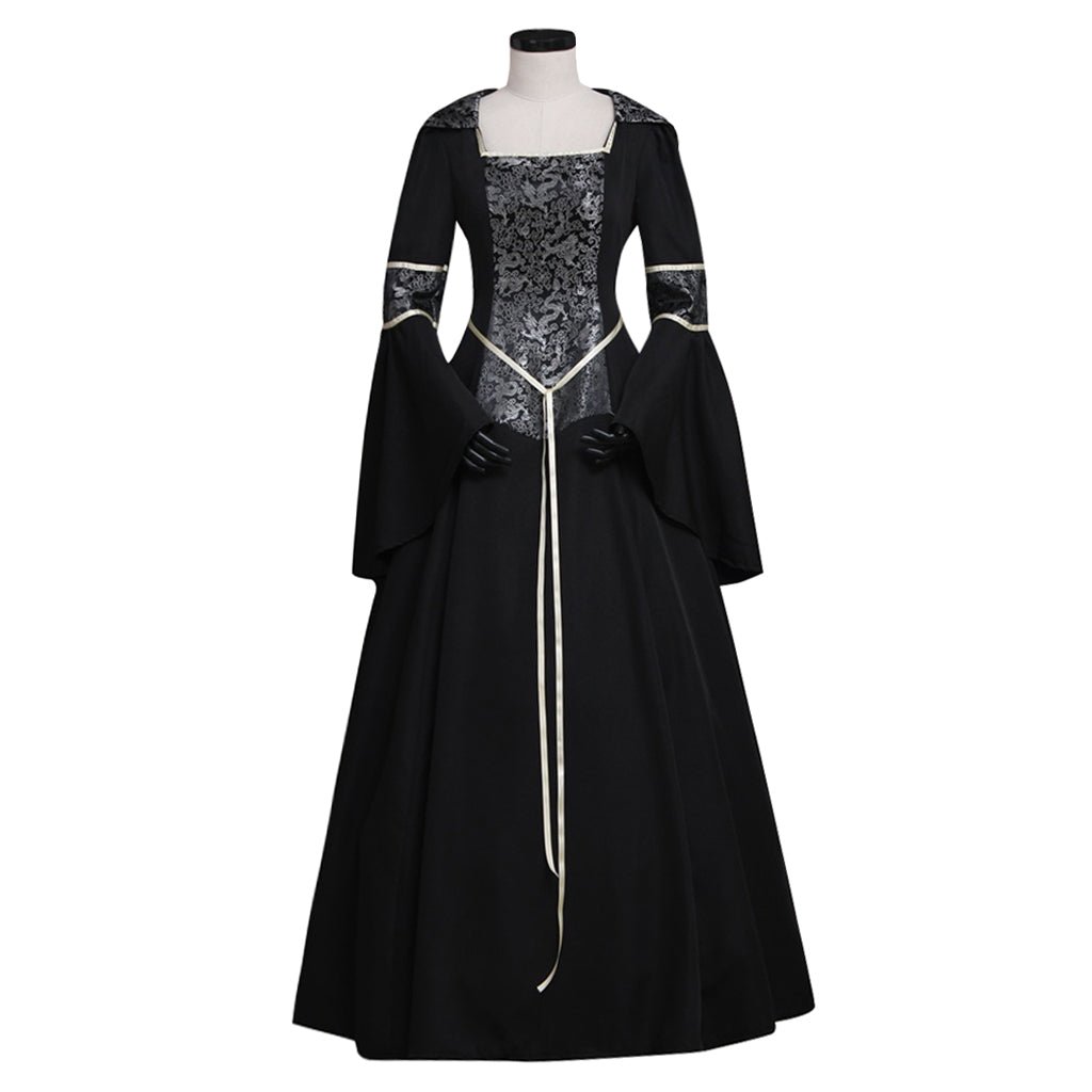Damen Schwarzes Mittelalter Renaissance Viktorianisches Kleid Gothisches Ballkleid Kostüm